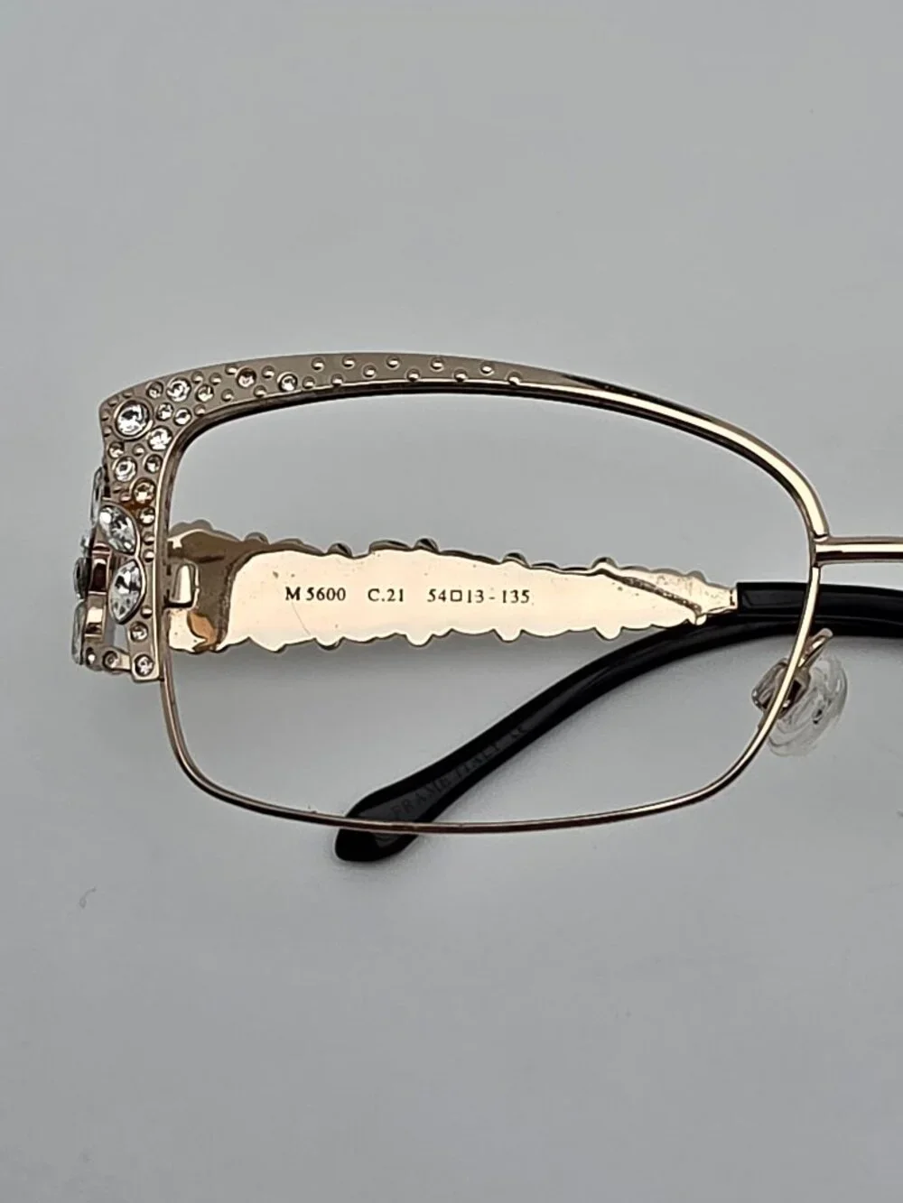 Caviar Champagne Series M5600 C.21 Silver Rhinestone Sunglasses Frame w/ Case
